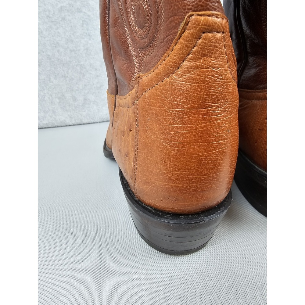Tony Lama CZ906 Smooth  Ostrich Quill Cowboy Boots Mens 10 D Peanut Brittle - Picture 8 of 16